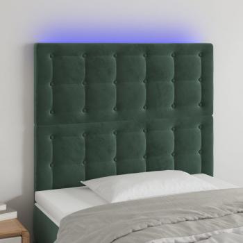 ARDEBO.de - LED Kopfteil Dunkelgrün 90x5x118/128 cm Samt