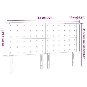 LED Kopfteil Rosa 183x16x118/128 cm Samt