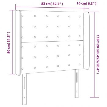 LED Kopfteil Blau 83x16x118/128 cm Stoff