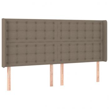 LED Kopfteil Taupe 183x16x118/128 cm Stoff