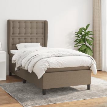 ARDEBO.de - Boxspringbett mit Matratze Taupe 80x200 cm Stoff