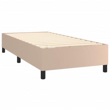 Boxspringbett mit Matratze Cappuccino-Braun 90x200cm Kunstleder