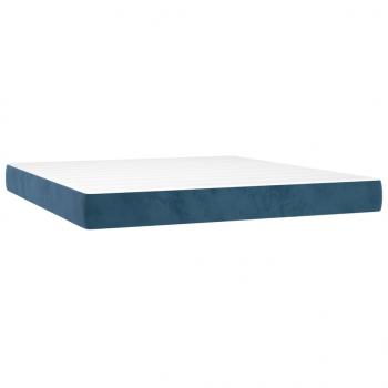 Boxspringbett mit Matratze Dunkelblau 90x200 cm Samt