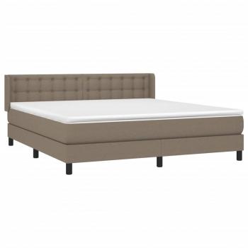 Boxspringbett mit Matratze Taupe 160x200 cm Stoff