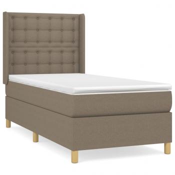 Boxspringbett mit Matratze Taupe 80x200 cm Stoff