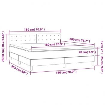 Boxspringbett mit Matratze & LED Schwarz 180x200 cm Samt