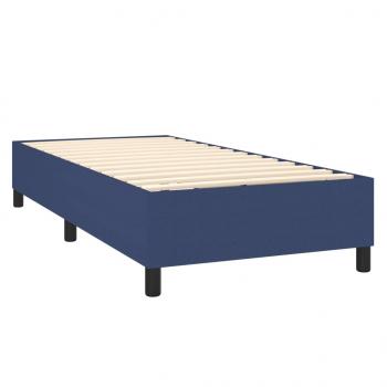 Boxspringbett mit Matratze Blau 80x200 cm Stoff