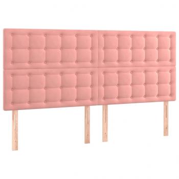 Boxspringbett mit Matratze Rosa 180x200 cm Samt