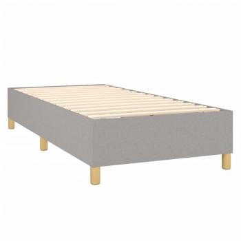 Boxspringbett mit Matratze & LED Hellgrau 100x200 cm Stoff