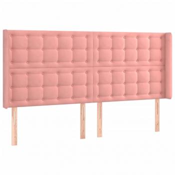 Boxspringbett mit Matratze & LED Rosa 180x200 cm Samt