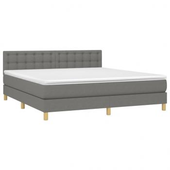 Boxspringbett mit Matratze Dunkelgrau 160x200 cm Stoff