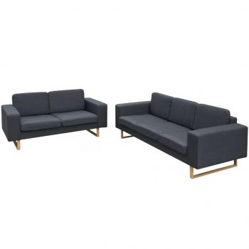 ARDEBO.de - 2-Sitzer und 3-Sitzer Sofa Set Dunkelgrau