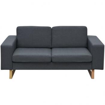 2-Sitzer und 3-Sitzer Sofa Set Dunkelgrau