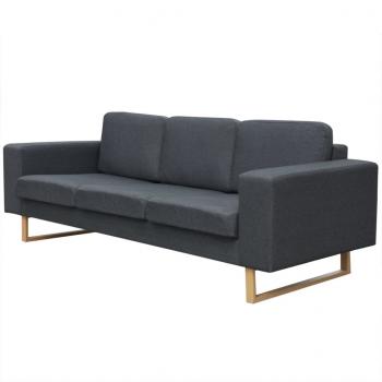 2-Sitzer und 3-Sitzer Sofa Set Dunkelgrau