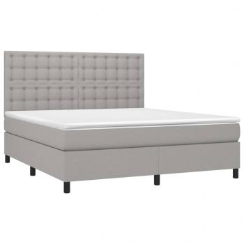 Boxspringbett mit Matratze Hellgrau 160x200 cm Stoff 