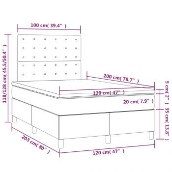 Boxspringbett mit Matratze Dunkelbraun 120x200 cm Stoff