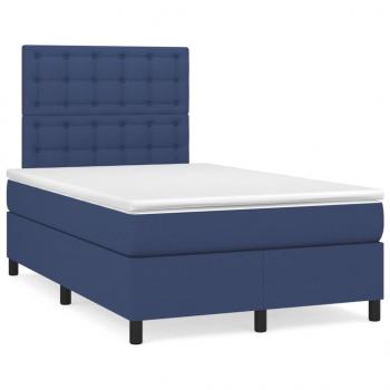 Boxspringbett mit Matratze Blau 120x200 cm Stoff