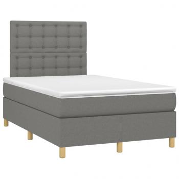 Boxspringbett mit Matratze Dunkelgrau 120x200 cm Stoff