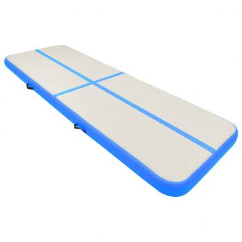 Aufblasbare Gymnastikmatte mit Pumpe 500x100x15 cm PVC Blau