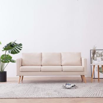 ARDEBO.de - 3-Sitzer-Sofa Stoff Cremeweiß