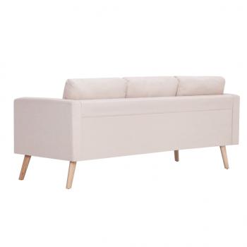 3-Sitzer-Sofa Stoff Cremeweiß