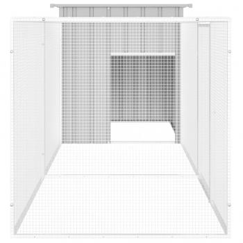 Hühnerkäfig Grau 300x91x100 cm Verzinkter Stahl