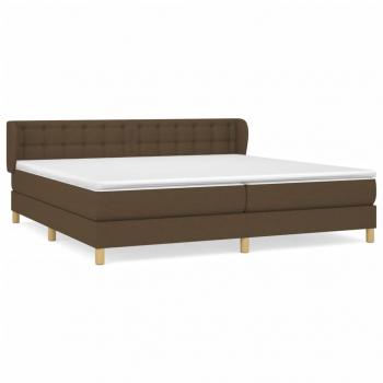 Boxspringbett mit Matratze Dunkelbraun 200x200 cm Stoff