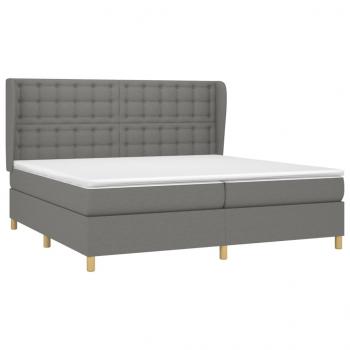 Boxspringbett mit Matratze Dunkelgrau 200x200 cm Stoff