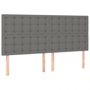 Boxspringbett mit Matratze & LED Dunkelgrau 200x200 cm Stoff