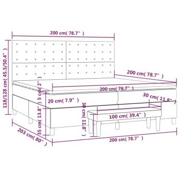 Boxspringbett mit Matratze Schwarz 200x200 cm Stoff