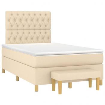 Boxspringbett mit Matratze Creme 120x200 cm Stoff