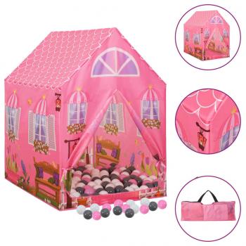 ARDEBO.de - Kinder-Spielzelt mit 250 Bällen Rosa 69x94x104 cm