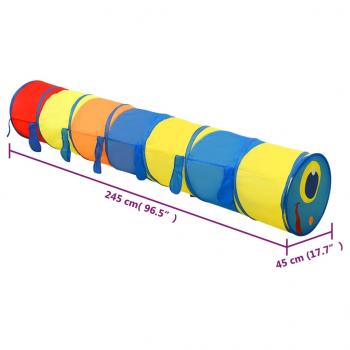 Spieltunnel mit 250 Bällen Mehrfarbig 245 cm Polyester