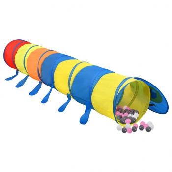 Spieltunnel mit 250 Bällen Mehrfarbig 245 cm Polyester