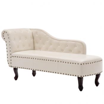 Chaiselongue Creme Kunstleder 