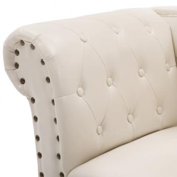 Chaiselongue Creme Kunstleder 