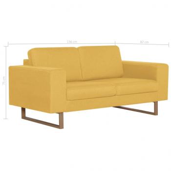 2-Sitzer-Sofa Stoff Gelb