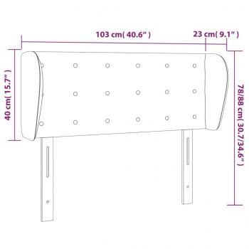 Kopfteil mit Ohren Schwarz 103x23x78/88 cm Samt