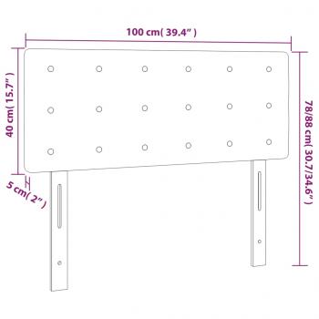 LED Kopfteil Weiß 100x5x78/88 cm Kunstleder