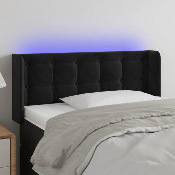 ARDEBO.de - LED Kopfteil Schwarz 103x16x78/88 cm Samt