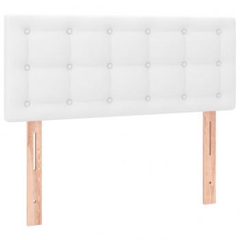 Boxspringbett mit Matratze & LED Weiß 100x200 cm Kunstleder