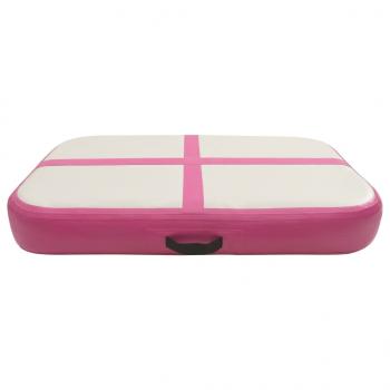 Aufblasbare Gymnastikmatte mit Pumpe 60x100x15 cm PVC Rosa