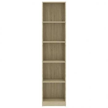 Bücherregal 5 Fächer Sonoma-Eiche 40x24x175 cm Holzwerkstoff