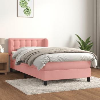 ARDEBO.de - Boxspringbett mit Matratze Rosa 100x200 cm Samt