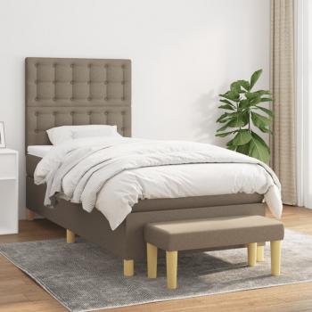 ARDEBO.de - Boxspringbett mit Matratze Taupe 80x200 cm Stoff