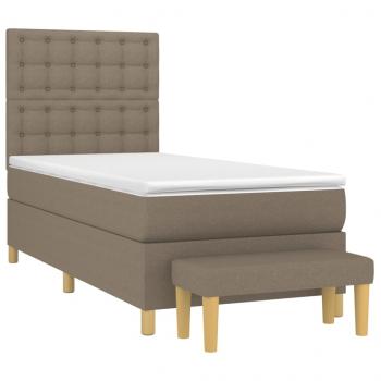 Boxspringbett mit Matratze Taupe 90x200 cm Stoff