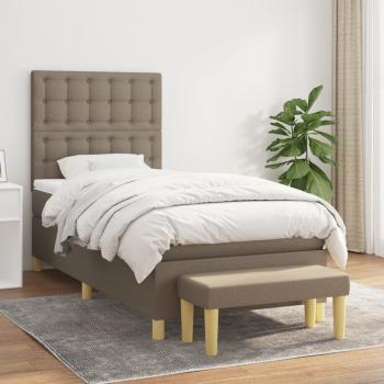 ARDEBO.de - Boxspringbett mit Matratze Taupe 90x190 cm Stoff