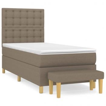 Boxspringbett mit Matratze Taupe 90x190 cm Stoff