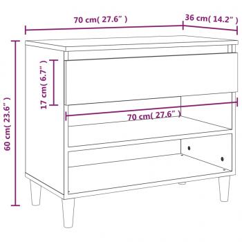 Schuhregal Schwarz 70x36x60 cm Holzwerkstoff