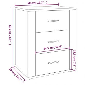 Nachttisch Braun Eichen-Optik 50x36x60 cm Holzwerkstoff